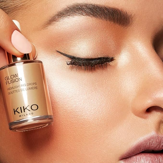 KIKO Milano Glow Fusion Highlighting Drops 02, Liquid Face Highlighter With A Metallic Finish