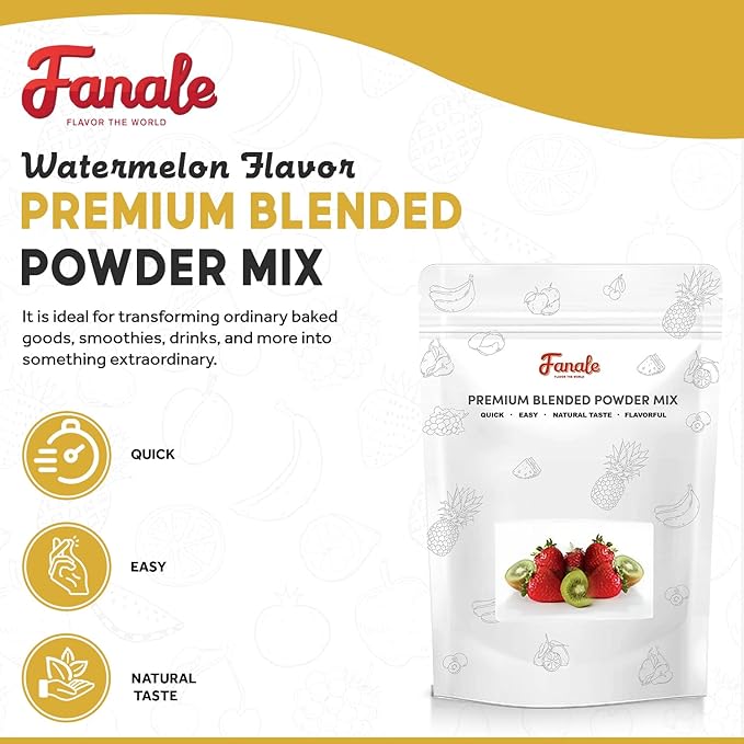 Fanale Premium Watermelon Bubble Tea Flavoring Powder | Perfect for Baking, Smoothies, Desserts and Drinks | Instant Flavoring Powder for Boba Milk Tea - 2.2 Pounds (Pack of 1)
