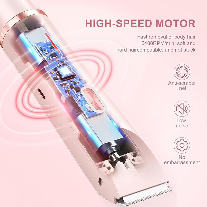 Dermave Bikini Shaver,2 in 1 Dual Head Bikini Trimmer & Body Shaver, Painless Hair Removal with Silky Glow Finish, Cordless & Waterproof Electric Trimmer for Women,Purple