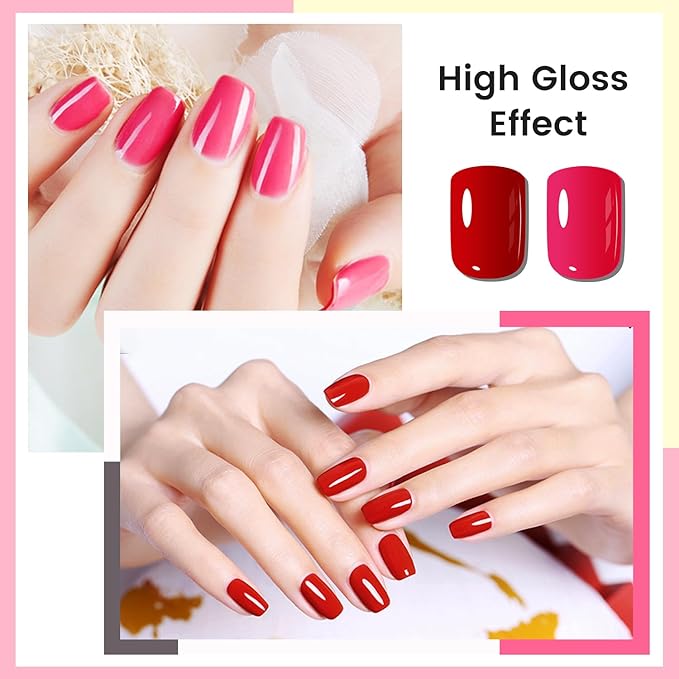 Nail Polish Set 6 Colors Multi colour Quick Drying Nail Polish, Black White Red Pink Collection Gifts for Women