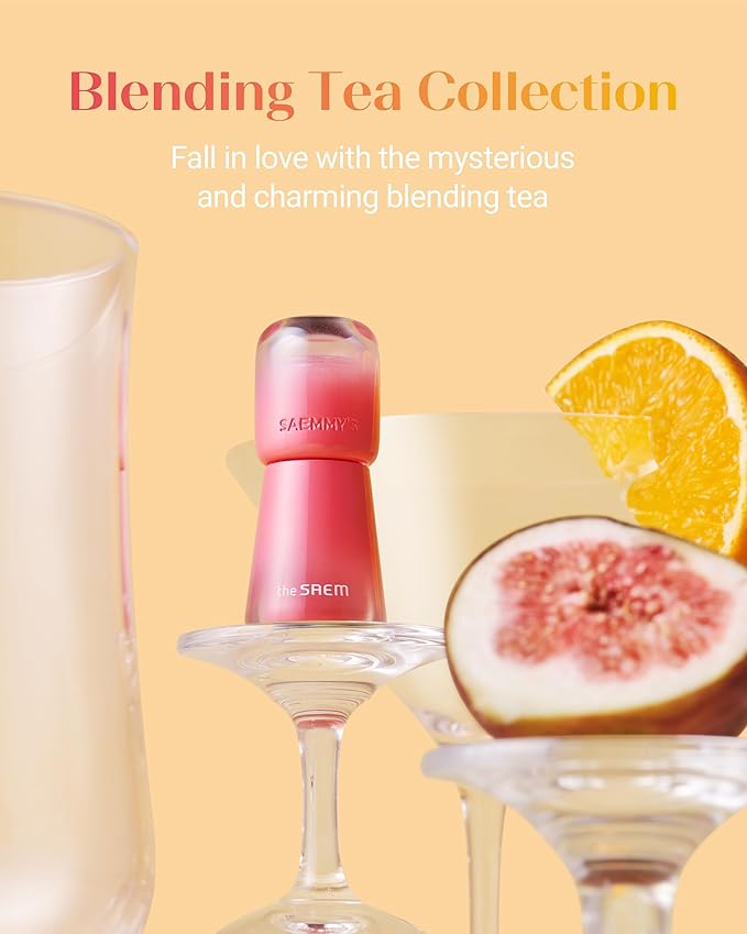 THESAEM Saemmy's Ade Shot Tint - Korean Lip Titnt, Water Gel Lip Stain with Plump Glowy Moisturizing Finish, Buildable Radiant Gloss, Long-Lasting Comfort, 0.1 fl.oz. (02 Peach Oolong)