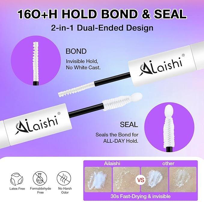 Fluffy False Eyelashes Kit With Bond, Seal and Tweezer, 7 Pairs Natural Look Fake Cat Eye Lashes Strips Thin Band Extensions Waterproof Easy Eyelashes for Beginners DF100