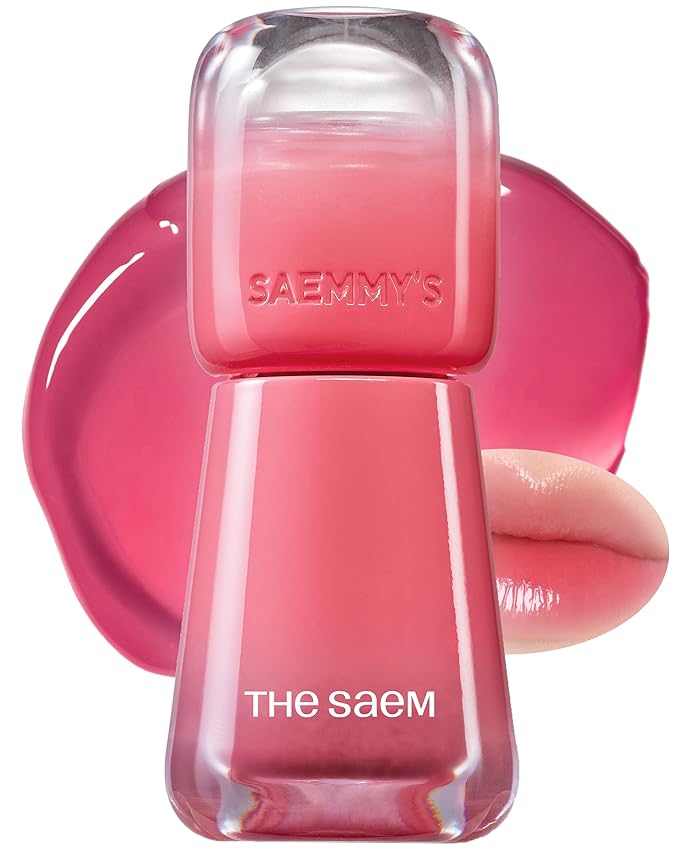 THESAEM Saemmy's Ade Shot Tint - Korean Lip Titnt, Water Gel Lip Stain with Plump Glowy Moisturizing Finish, Buildable Radiant Gloss, Long-Lasting Comfort, 0.1 fl.oz. (03 Lychee Chamomile)
