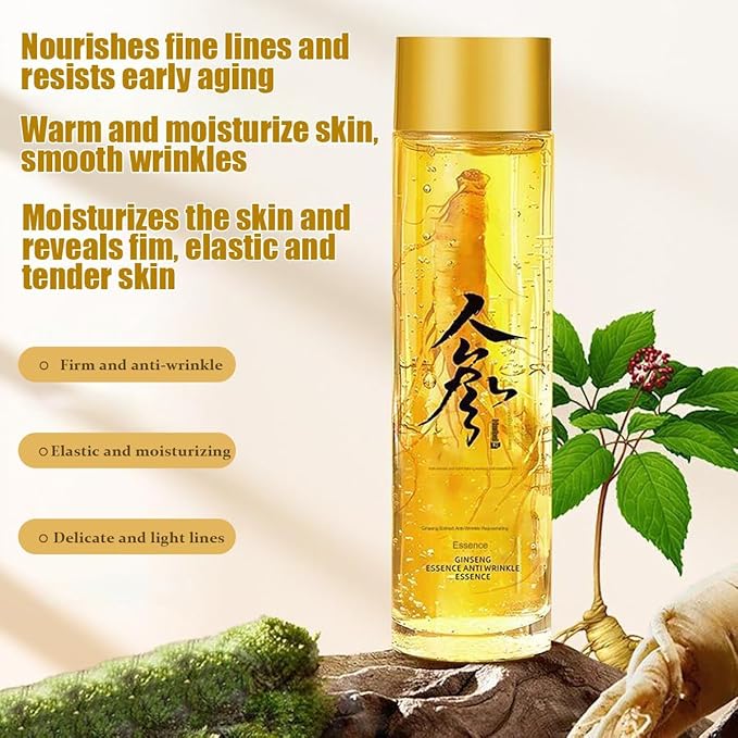 Ginseng Extract Liquid, Ginseng Extract Anti-Wrinkle Original Serum Oil, Korean Red Ginseng Essence for Anti Aging, Moisturizer, Fighting Collagen Loss, Reduces Wrinkles, Improves Sagging (2)