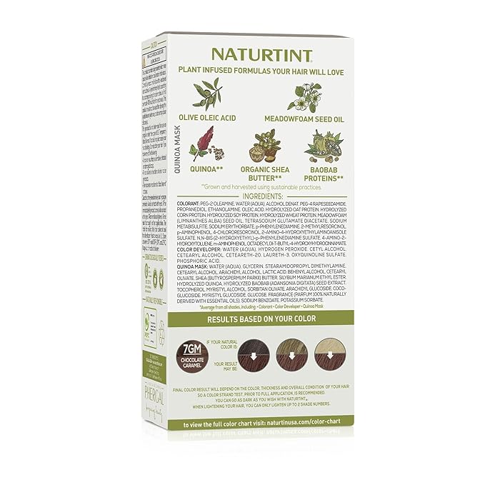 Naturtint 7GM Chocolate Caramel Permanent Hair Color (Pack of 6), Ammonia Free, Vegan, Cruelty Free, up to 100% Gray Coverage, Long Lasting Results (Packaging may vary)