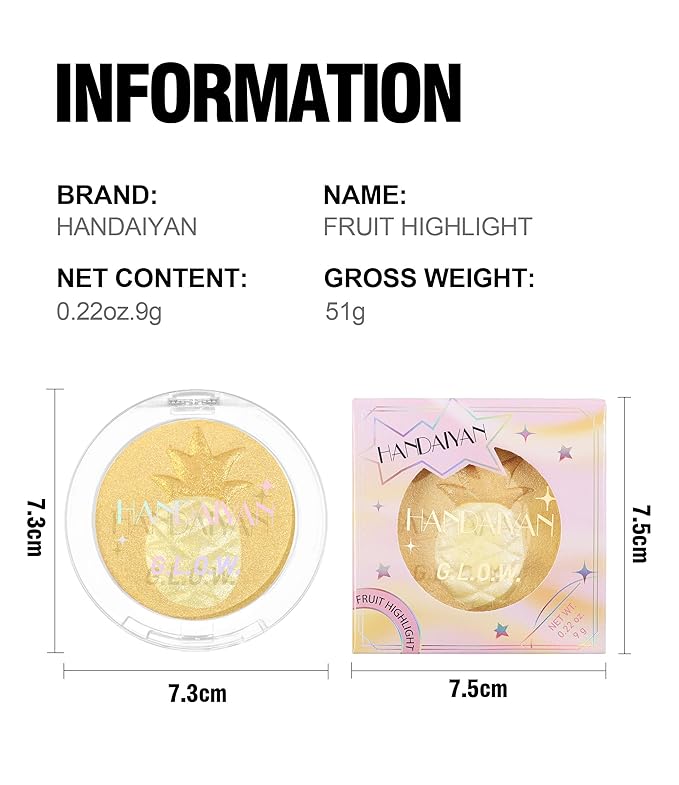 Face Highlighter Makeup Palette, Glossy Glitter Highlight Brightening Contouring Palette Natural Shiny Contour Makeup Illuminator Longlasting Lightweight, Blush&Highlighter (#03 Strawberry)