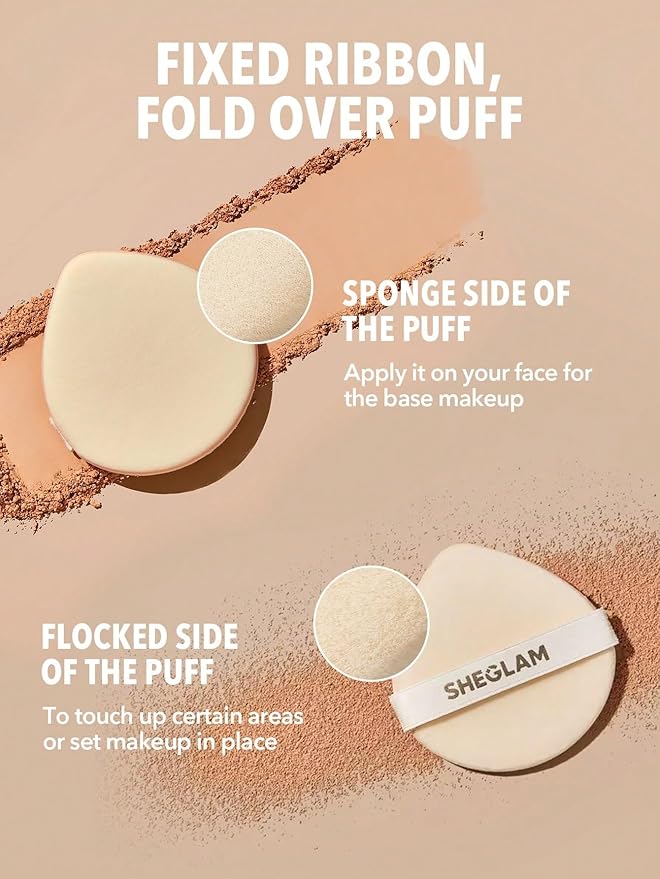 SHEGLAM SKin-Focus Full Coverage Powder Foundation Oil-Control Lightweight Face Pressed Powder Makeup-Camel