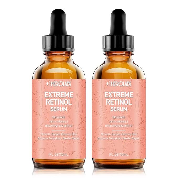 Retinol Serum for Face 2.5%, B5 Herbal Resurfacing Retinol with Vitamin C, Vitamin E, Hyaluronic Acid, Anti-Aging, Wrinkle Smoothing, Dark Spot Corrector, Brighten Dullness 2 Packs