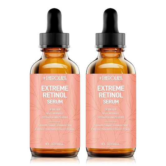Retinol Serum for Face 2.5%, B5 Herbal Resurfacing Retinol with Vitamin C, Vitamin E, Hyaluronic Acid, Anti-Aging, Wrinkle Smoothing, Dark Spot Corrector, Brighten Dullness 2 Packs