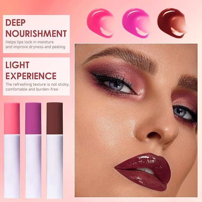 Lips Staining Lip Oil, Lips Staining Long-Lasting Moisturizing Lip Oil,Glossy Lip Stain (LUCKY LOTUS)