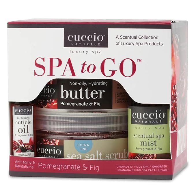Cuccio 4 Piece Spa To Go Kit, Pomegranate and Fig