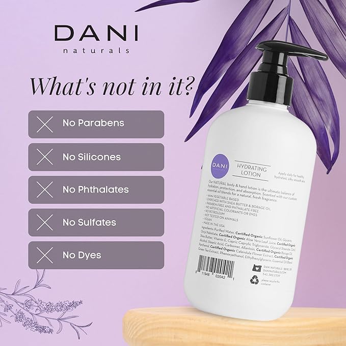 Naturals Hand & Body Lotion - Calming Lemongrass Lavender Scent, Moisturizing Lotion with Aloe Vera, Shea Butter & Vitamin E, Deep Hydration for Dry Skin, All Skin Types - 12 Oz
