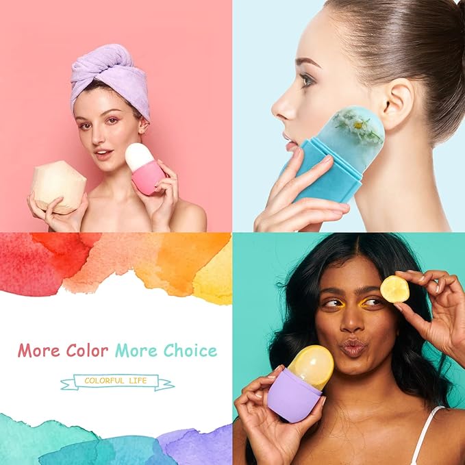 Ice Roller for Face and Eye, Ice face roller,Gua Sha Facial Tools, Facial ice roller, Skin Care Tools,Ice mold for face…(blue-face)