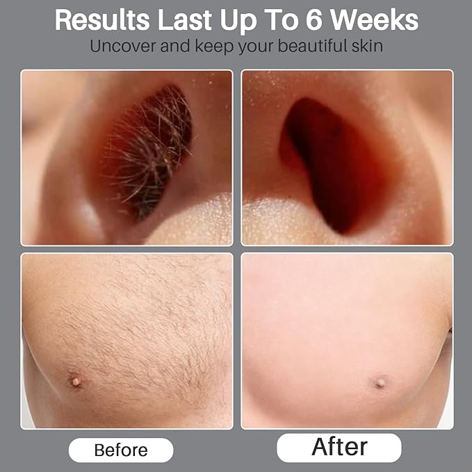 BLITZWAX Back and Nose Waxing Kit for Men, Hard Wax Warmer for Brazilian, Body and Face, At Home Hair Removal Kit, Beginner Friendly, Quick Heating, 93 Accessories, Charcoal Grey