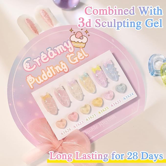 Double Rhythm 0.50 OZ Translucent Gel Polish Same Color Same Bottle Sheer Pastel Neutral Natural Milky 15 ML Jelly UV Nail Art DIY at Home (Nude Pink-A1626)