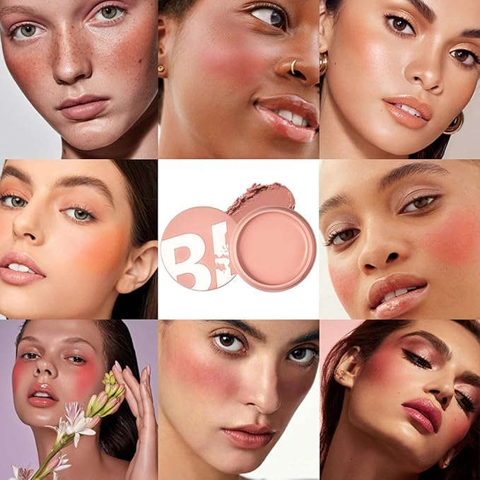 MAEPEOR Cream Blush 9 Color Smooth High-Pigmented Buildable Face Blush Long-Lasting Natural Look Face Blush for Cheeks (Color 06)