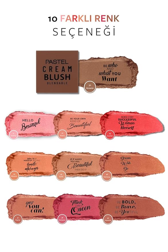 Pastel Cream Blush 50 | Fresh | Healthy & Natural Look | Ligh Weighted Formula | Sebum Control Richly Pigmented | Easily Blendable | Long Lasting | Semi Matte | 0.18 oz.