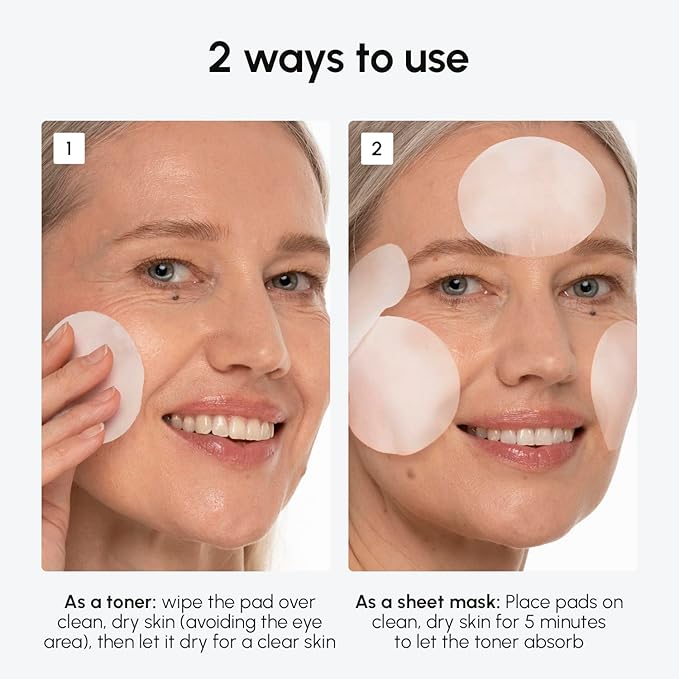 MAREE Collagen Toner Polishes - Toner Pads with Retinol - Minimizing Wrinkle Zero Pore Pads - Hydrating Toning Collagen Ampoule Pad with Retinol & Centella - Anti Aging Brightening Wipes