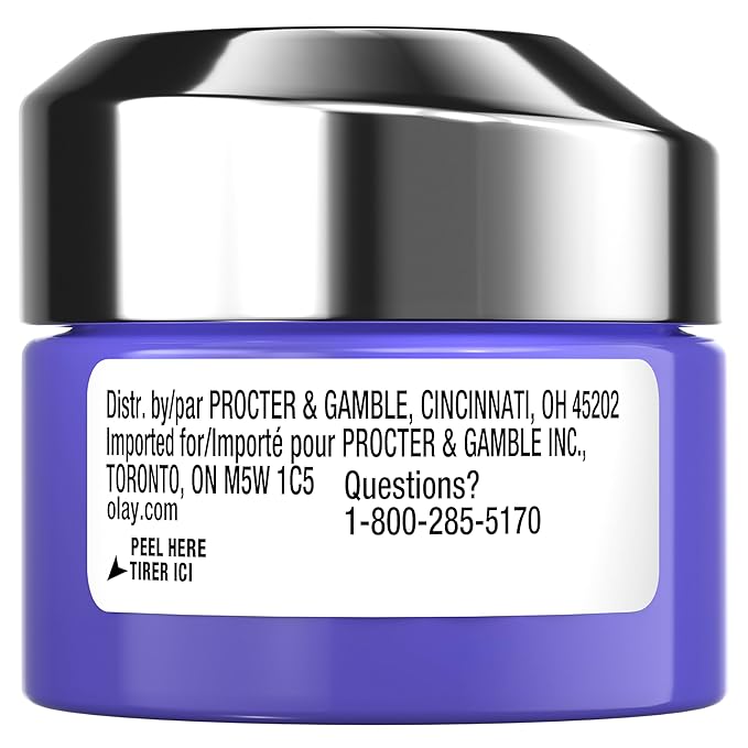 Olay Retinol 24 Face Moisturizer, Anti-Aging Night Cream for Women, Trial Size, Fragrance-Free, Non Greasy - Anti-Wrinkle, Smooth Fine Lines, Tightening Skin Care - Peptides, Glycerin, 0.5 Oz