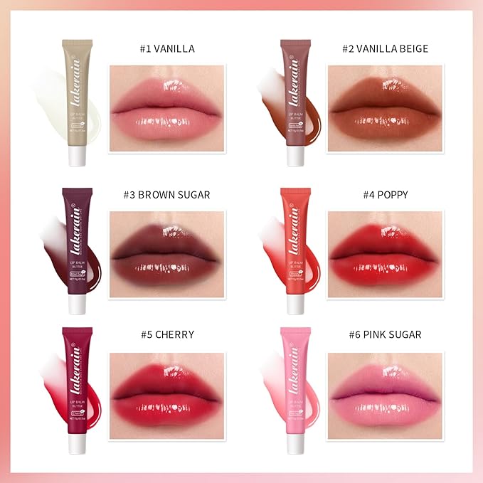 Moisturizing Lip Balm Butter for Dry Cracked Lips,Day/Night Hydrating Lip Mask, Ultra-Nourishing Lip Care Moisturizer for Soft, Smooth and Supple Lips (Vanilla Beige)