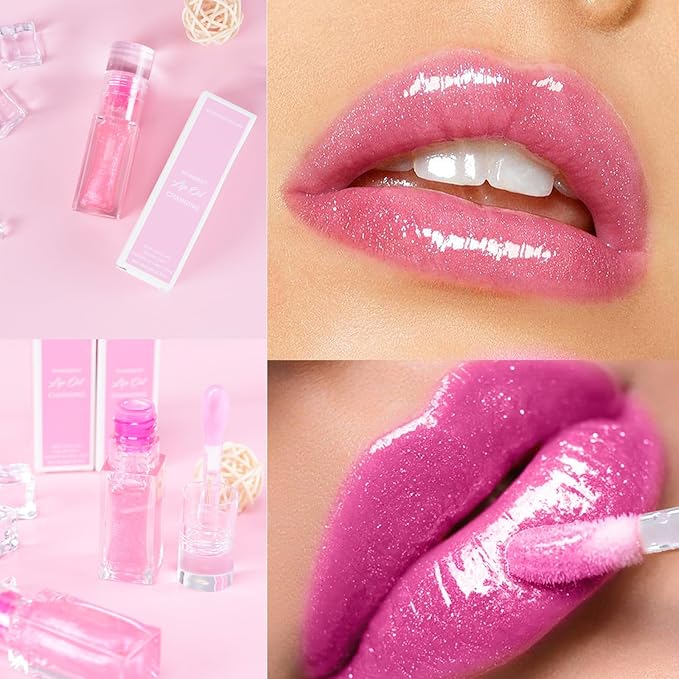 Magic Color Changing Lip Oil, Hydrating Lip Glow Oil Plumping Gloss Tinted Lip Balm Transparent Moisturizing Toot Lip Care