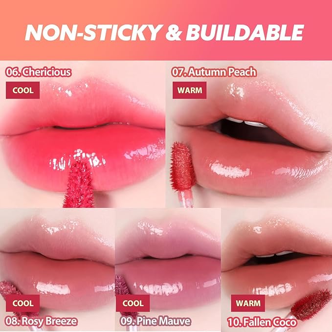 MILKTOUCH Jelly Fit Lip Tint (05 Apple Pom) with Cooling Plumping Effect and Water-Based Non-Sticky Texture | Long Lasting Korean Beauty Lipstain Tinted Gloss Oil Brown K Makeup