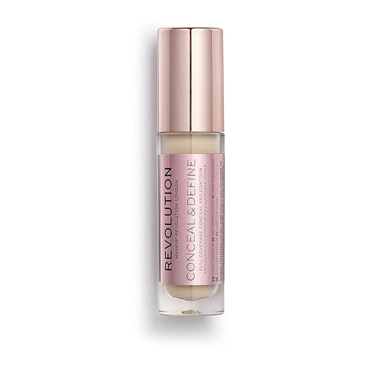 Makeup Revolution Conceal and Define Concealer, Full Coverage & Matte Finish, C2.5 for Fair/Light Skin Tones, Vegan & Cruelty-Free, 0.7 Fl Oz