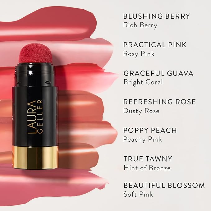 LAURA GELLER NEW YORK Serum Blush Tint, Lightweight Liquid Blush for Cheeks, Weightless Watercolor Sheer Finish, Graceful Guava