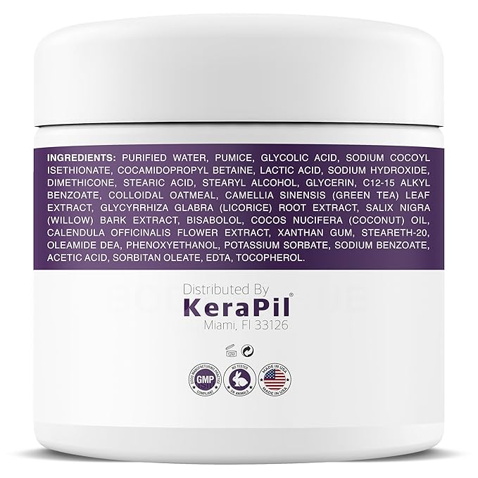 KP Exfoliating Body Treatment with 10% AHA – Non-Gritty Cream Formula with Glycolic & Lactic Acids for Smoother-Looking Skin, Made in USA – 4 oz