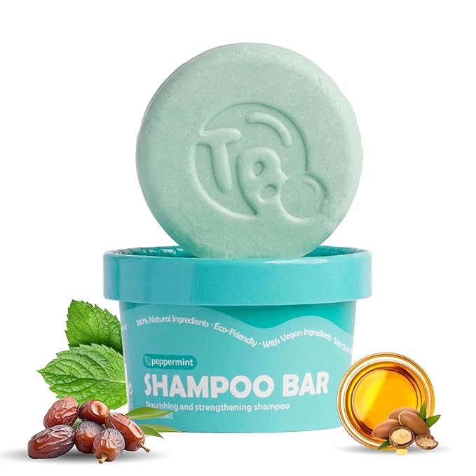 Castor Oil Shampoo Bar with Peppermint Essential Oils & Biotin - For Hair Growth, Strengthening, Thickening & Volumizing - Shampoo for Women and Men - Free of Parabens & Sulfates - Made in USA - 4.5oz