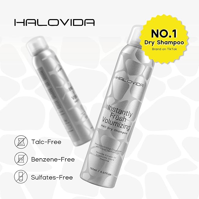 Dry Shampoo for Women, Dry Scalp Shampoo Spray for Dark Hair Leaves No White Residue, Absorb Oils, Volumizing & Refresh Hair for 72 Hours, 5.07 Fl Oz