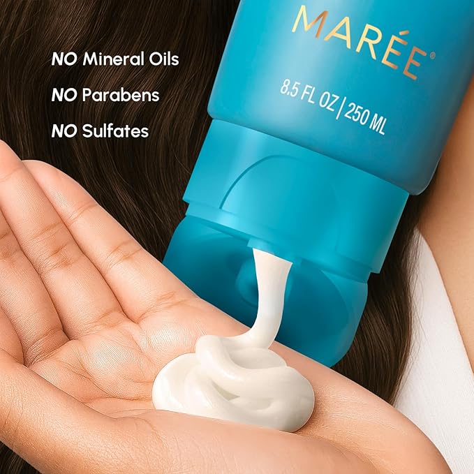 MAREE Hair Mask Conditioner for Women and Men - Hydrating Moisturizing Color Safe Deep Conditioner For Dry Damaged Curly Color Treated Fine Hair - Women's and Men's Acondicionador Para Cabello Rizado