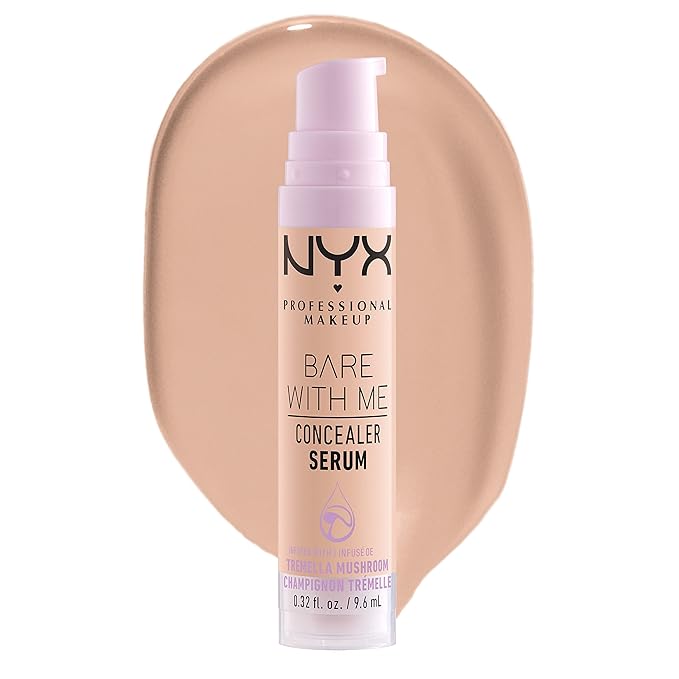 NYX PROFESSIONAL MAKEUP Plump Right Back Plumping Serum & Primer, With Hyaluronic Acid & Bare With Me Concealer Serum, Up To 24Hr Hydration - Light