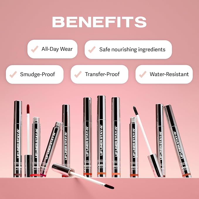 Sacheu Lip Liner STAY-N Peel Off Lip Stain — Long Lasting Matte Lip Tattoo Transfer Proof Lipstain Infused with Hyaluronic Acid & Vitamin E for All Skin Types — Vegan & Cruelty-Free, HEY-zel