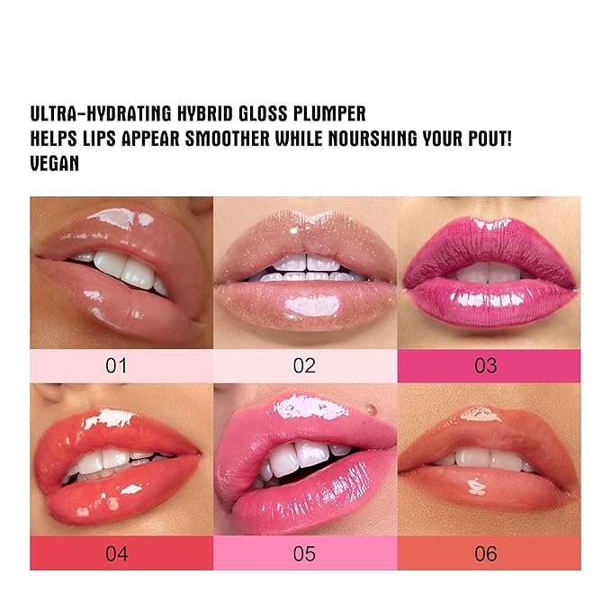 Natural Spicy Lip Plumping Booster Lip Plumping Oil，Lip Plumper Gloss, Ultra-Hydrating & Nourishing Plump and Pout Lip Plumper, Glossy Finish Fuller Lip Plumping Lip Gloss for Women Girls(06#)