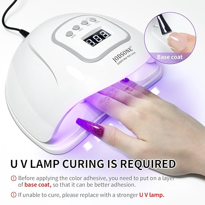 JODSONE 10ml Gel Nail Polish Set 6Colors Black White Red Deep Blue Dark Green Deep Purple All Seasons Neutral Soak Need U V/LED Lamp Curing