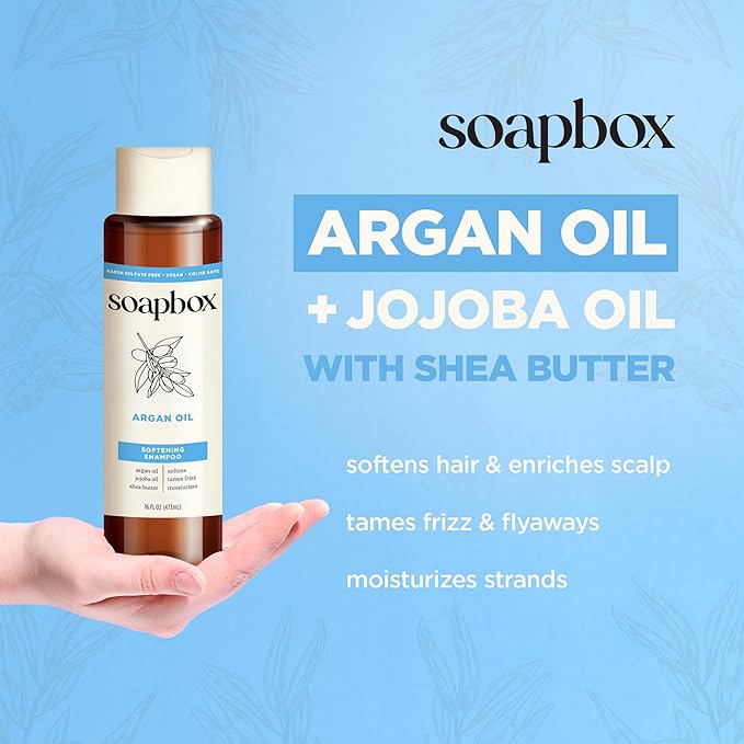 Soapbox Argan Oil Conditioner, Sulfate Free, Paraben Free, Silicone Free, Color Safe, and Vegan Hair Conditioner (33.8 Ounces)