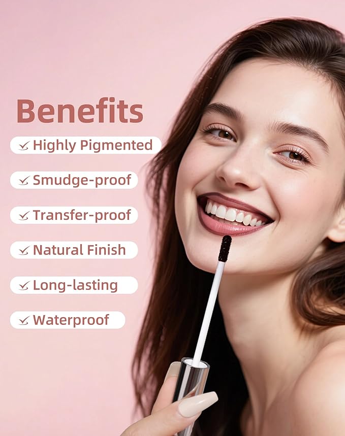 KIMUSE Peel Off Lip Stain, Long Lasting Lip Stain Peel Off with Tweezer, Waterproof Lip Liner Stain, Transfer-Proof, Highly Pigmented Color, Matte Finish