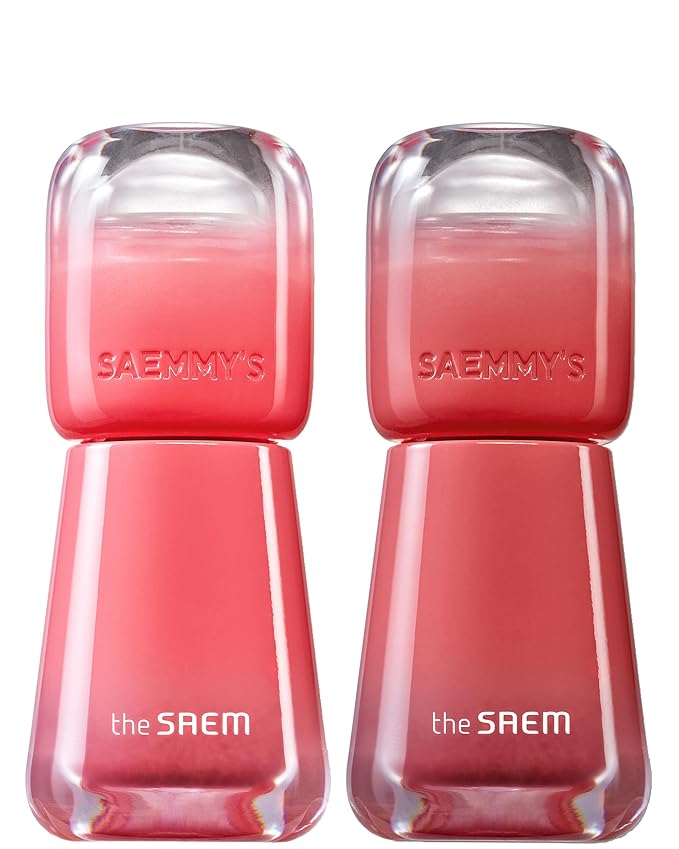 THESAEM Saemmy's Ade Shot Tint (02, 05) - Korean Lip Titnt, Water Gel Lip Stain with Plump Glowy Moisturizing Finish, Buildable Radiant Gloss, Long-Lasting Comfort, 0.1 fl.oz.