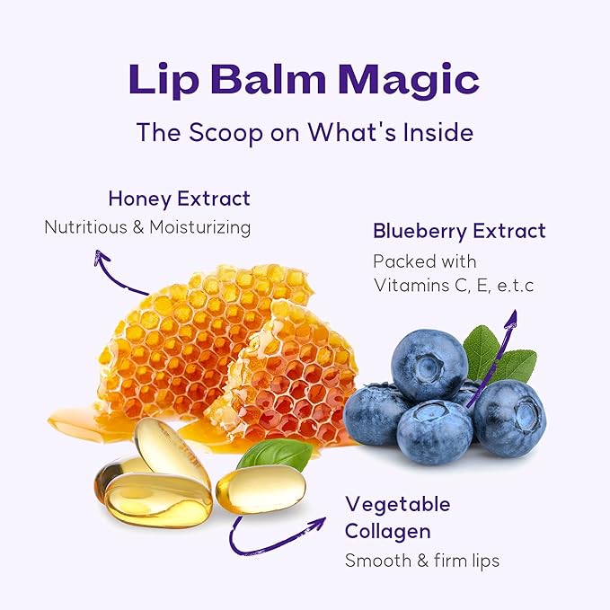 WELCOS FRUDIA Honey Lip Balm – Blueberry | Lip Exfoliating, Moisturizing & Volumizing Dewy Tinted Lip Balm | Organic Lip Balm for Dry & Chapped Lips w/Jeju Blueberry and Honey Extracts (0.33 oz)