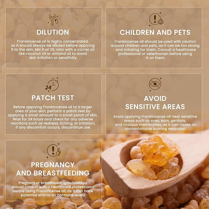 HIQILI 100ML Frankincense Essential Oil, for Massage, 100% Pure and Natural 3.38 Fl Oz