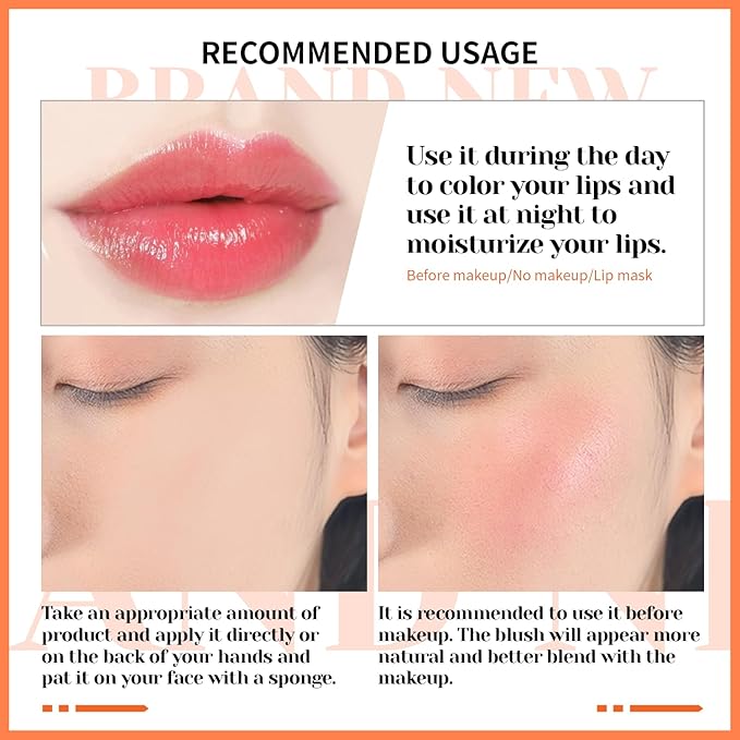 CHARMACY Magic Color Lip & Cheek Balm, PH Color Changing Blusher for Cheeks, Long Lasting Moisturizing Multi Use cream Waterproof Blush Makeup, POMEGRANATE JUICE (#05)