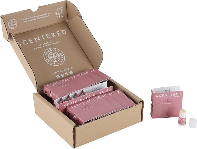 Scentered Party Favors for Wedding, Anniversary, Birthday - 30 x Mini Aromatherapy Inhaler Balm Sticks - Love: Enchanting Essential Oils Blend - Adult Party Favors for Women & Men
