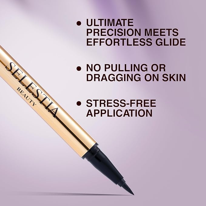 Black Liquid Eyeliner Pencil Queen Cobra – Long-Lasting – Quick-Drying, No Flaking – Thin Applicator & Intense Color – 0.016 fl.oz