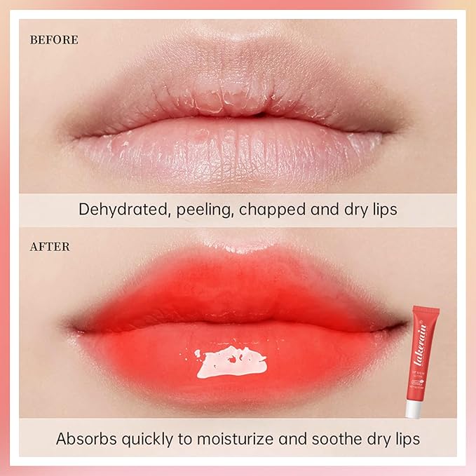 Erinde Lip Butter Balm, Moisture Hydration Lip Butter Gloss, Sheer Tinted Lip Mask and Lip Balm, Soothing Lip Treatment Care Makeup, Shine Lip Glow Oil for Dry, Chapped Lips, 06 Pink Sugar