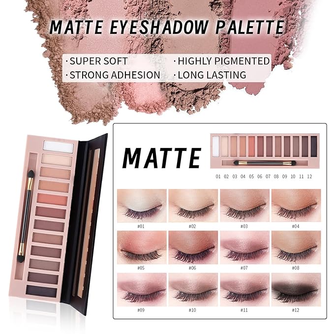 Makeup Set Kit for Women Full Kit, Makeup Present for Girl Women Teen, Matte Eyeshadow CC Cream Foundation Face Primer Brush Set Sponges, Lip Glosses Counter Stick Eyeliner