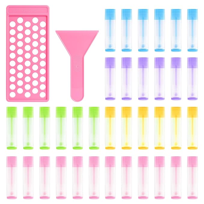 RONRONS Lip Balm Crafting Kit, Professional Lipsticks Filling Tray and Spatula with 50 Pieces Lip Balm Tubes with Twist Caps, DIY Lip Care Balms Making for Valentine's Day Christmas Gifts Business