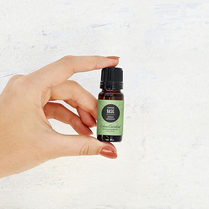 Edens Garden Basil- Lemon Essential Oil- 100% Pure Premium Grade, Undiluted, Natural, Therapeutic, Aromatherapy, The Best for Diffuser, Candle, Laundry, Humidifiers 10 ml (.33 fl oz)