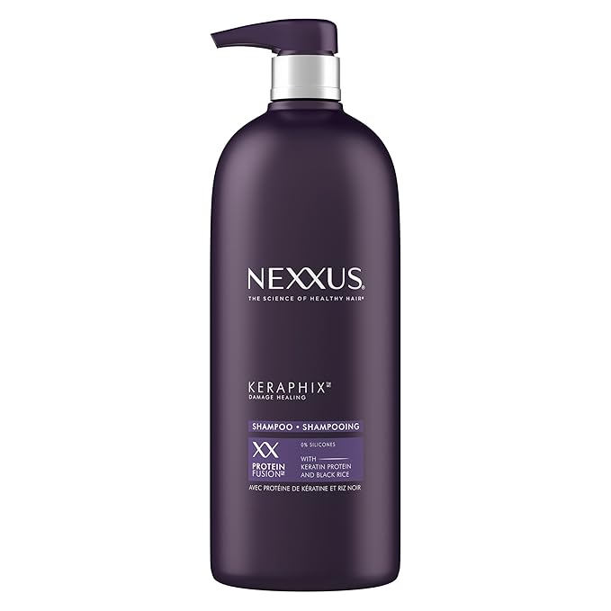 Nexxus Keraphix Shampoo With ProteinFusion for Damaged Hair Keratin Protein, Black Rice, Silicone-Free 33.8 oz