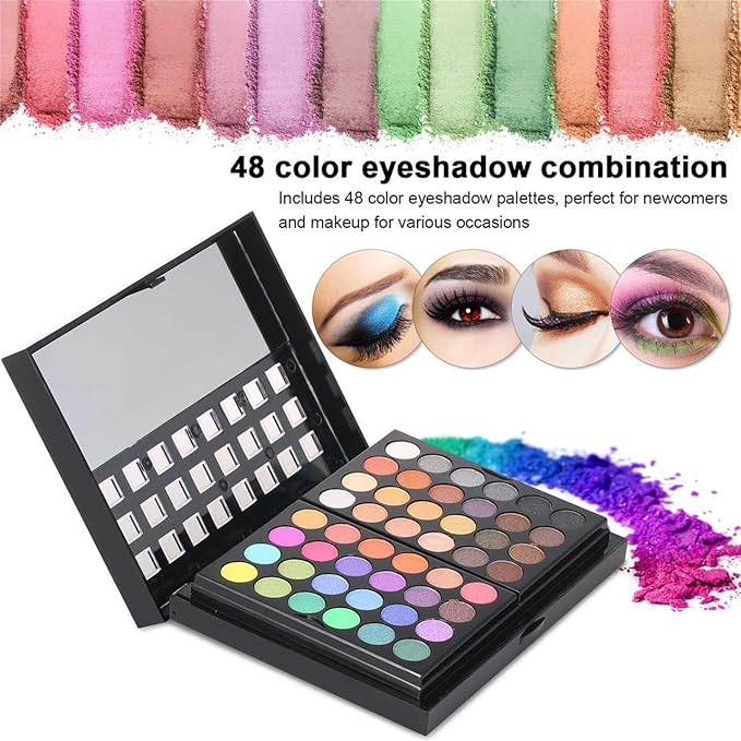 Pro Makeup Gift Set All in One Makeup Kit Cosmetic Contouring Kit 78 Colors Eyeshadow Palette with Face Blush, Lipgloss, Concealer and Eyeshadow Brushes- Ideal Holiday Gift Set